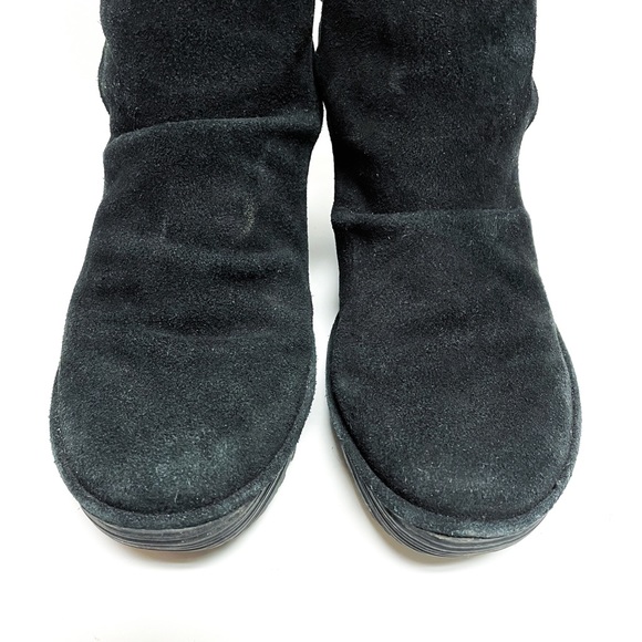 Fly London Yama Black Suede Wedge Back Lace Ankle Boots - Picture 3 of 8